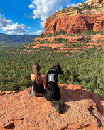 woman and dog in arizona