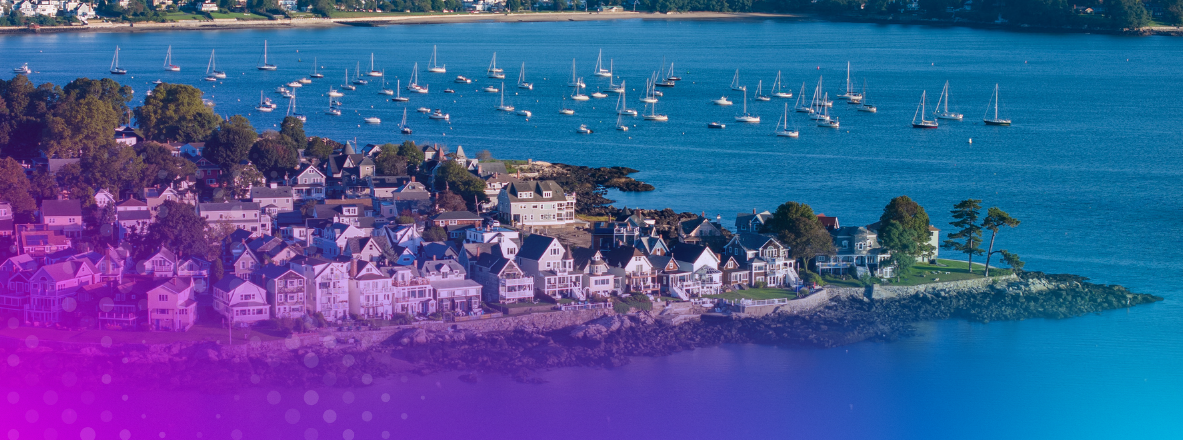 aerial photo of salem massachusetts on a sunny day
