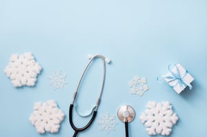 Stethoscope on holiday background