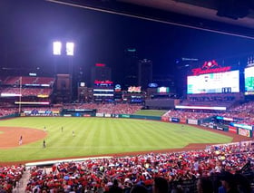 LRS Healthcare Phlebotomy traveler taking in a Cardinals game in St. Louis, Missouri 