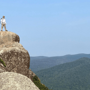 hiker on peak