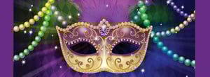 Mardi Gras mask and beads