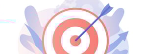target with a purple arrow on bulls eye